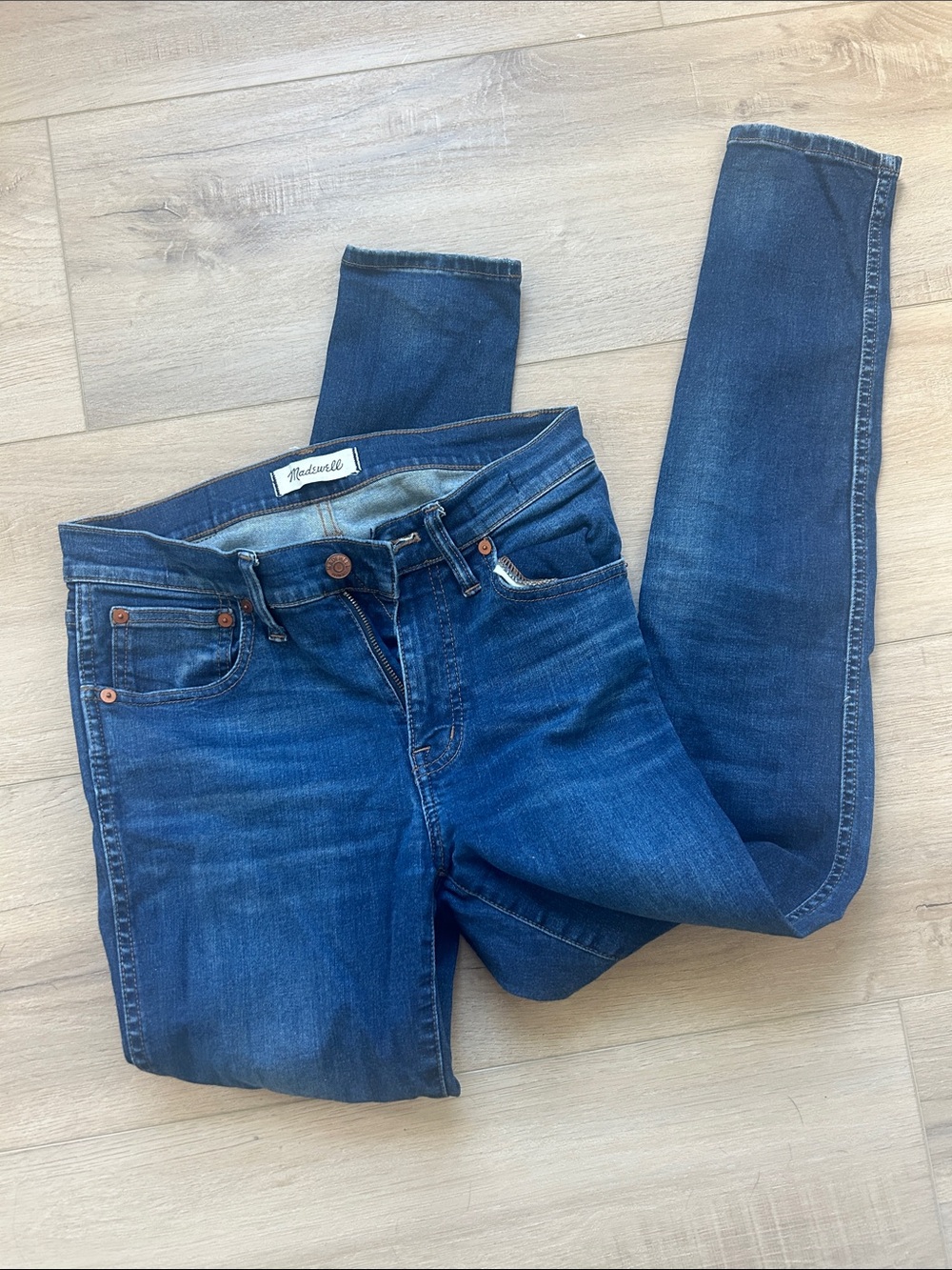 Madewell Skinny Jeans — Deep Blue Stretch Denim